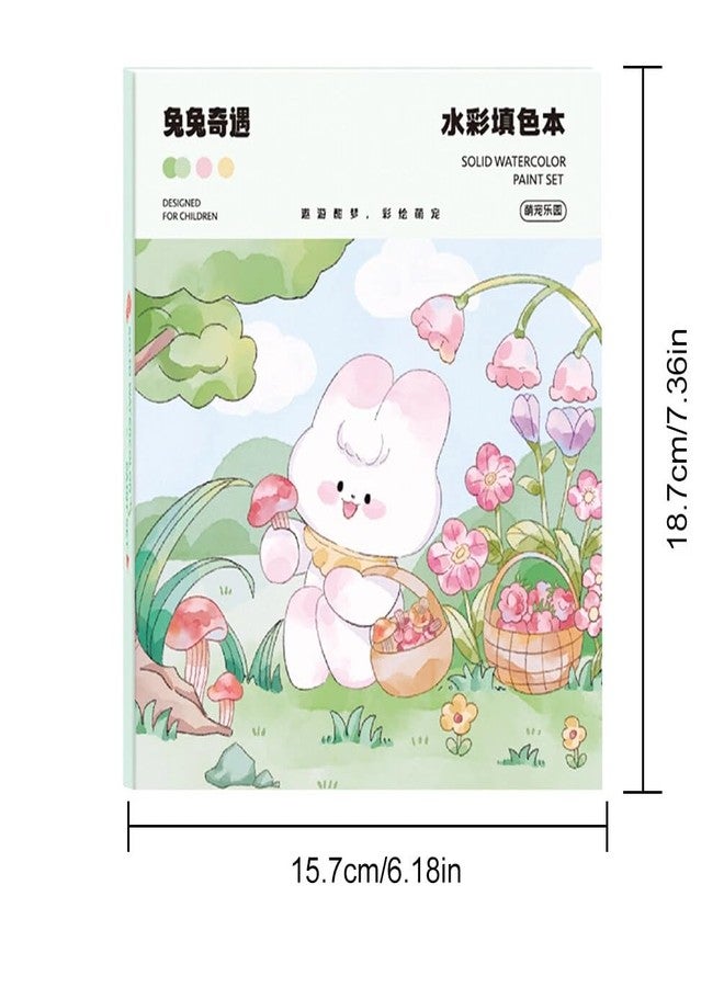 SAMVARDHAN Watercolor Painting Book Set - DIY Graffiti Coloring Note-Book with Watercolor Gouache Brush, Creative Cartoon Coloring Book, Dip Water to Paint Painting Set for Kids, Boys, Girls, Childrens (Rabbit) - Image 3